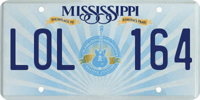 MS license plate LOL164