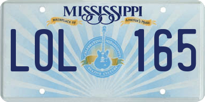 MS license plate LOL165