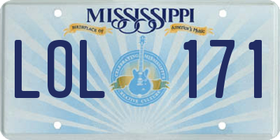 MS license plate LOL171