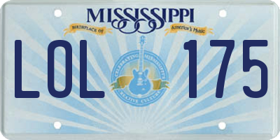 MS license plate LOL175