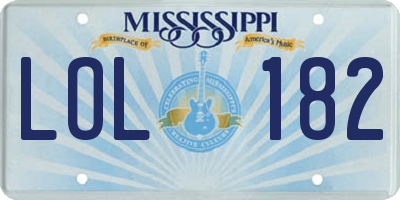 MS license plate LOL182