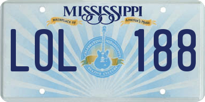 MS license plate LOL188
