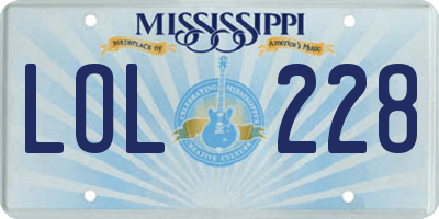 MS license plate LOL228