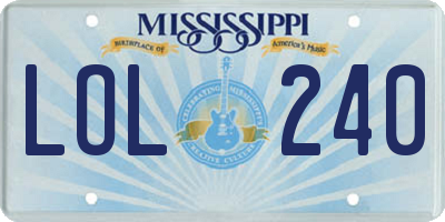 MS license plate LOL240