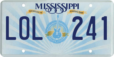 MS license plate LOL241