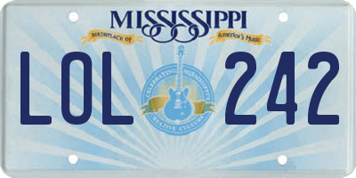 MS license plate LOL242