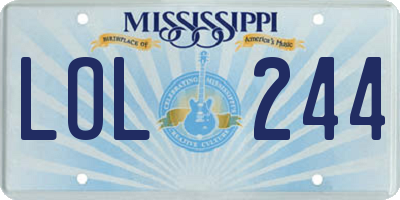 MS license plate LOL244