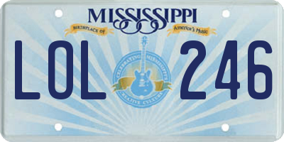 MS license plate LOL246