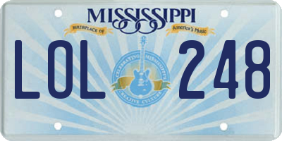 MS license plate LOL248