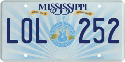 MS license plate LOL252