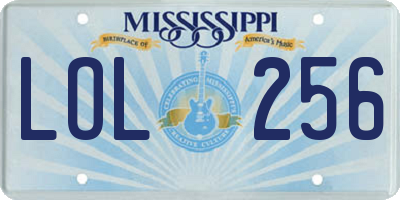 MS license plate LOL256