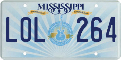 MS license plate LOL264