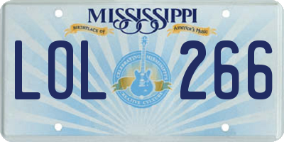 MS license plate LOL266