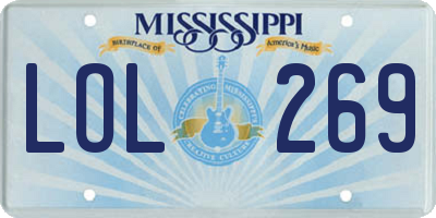 MS license plate LOL269