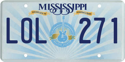 MS license plate LOL271