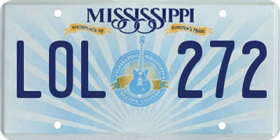 MS license plate LOL272