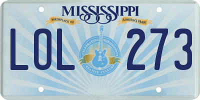MS license plate LOL273