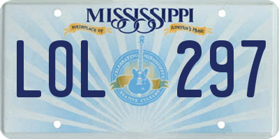 MS license plate LOL297