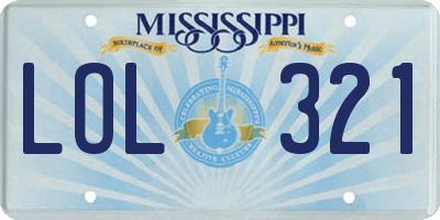 MS license plate LOL321