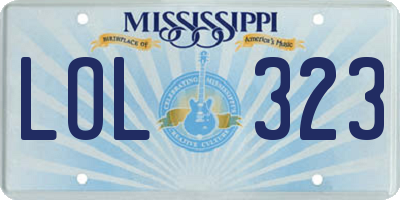 MS license plate LOL323