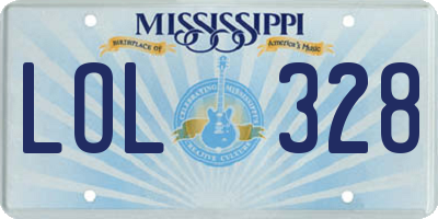 MS license plate LOL328