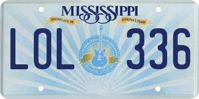 MS license plate LOL336