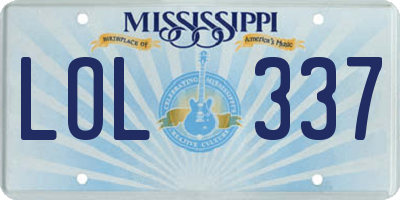 MS license plate LOL337
