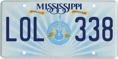 MS license plate LOL338