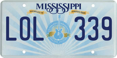 MS license plate LOL339