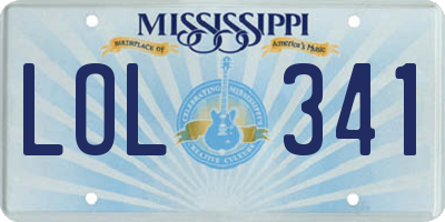 MS license plate LOL341