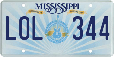 MS license plate LOL344