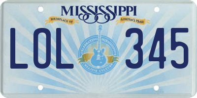 MS license plate LOL345