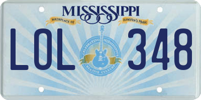 MS license plate LOL348