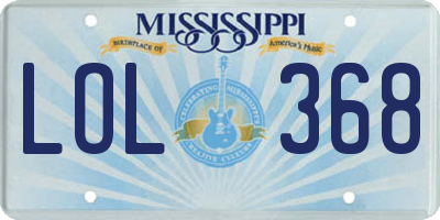 MS license plate LOL368
