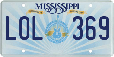 MS license plate LOL369
