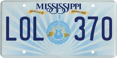 MS license plate LOL370