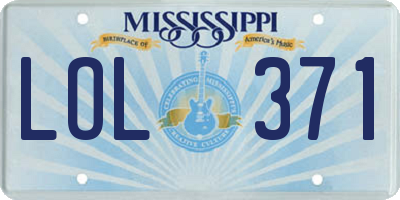 MS license plate LOL371