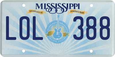 MS license plate LOL388