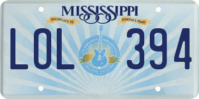 MS license plate LOL394
