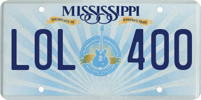 MS license plate LOL400