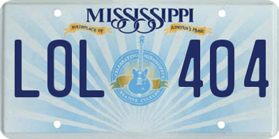 MS license plate LOL404
