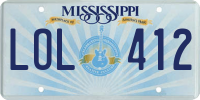 MS license plate LOL412