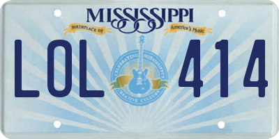 MS license plate LOL414