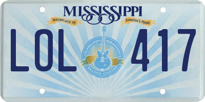 MS license plate LOL417
