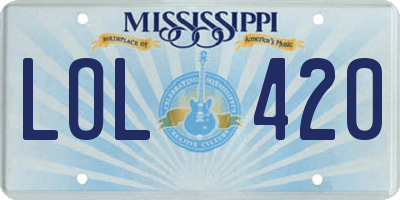 MS license plate LOL420