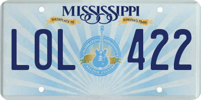MS license plate LOL422