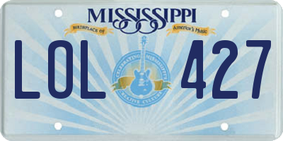 MS license plate LOL427