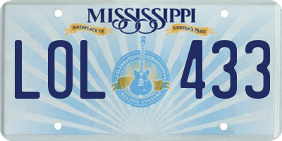 MS license plate LOL433