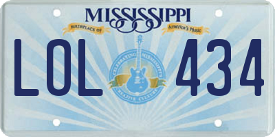 MS license plate LOL434