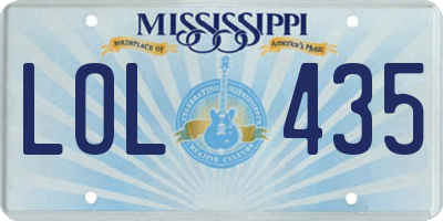 MS license plate LOL435